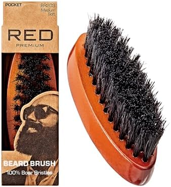 Beard Brush with 100% Natural Boar Bristles for Men
