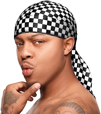 Bow Wow X Power Wave Checker Silky Durag for Men Waves Silk…