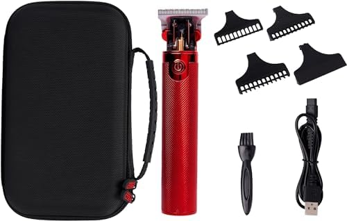 Cordless Trimmer (Metalic Red) and Men Grooming Pouch