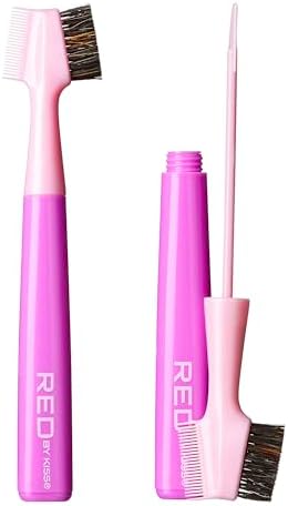 Hair Brush with Edge Fixer Gel 3 in 1 Edge Control Styler f…