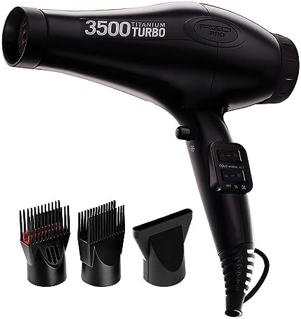 Hair Dryer 3500W Turbo Titanium Blow Dryer with Detangler Comb