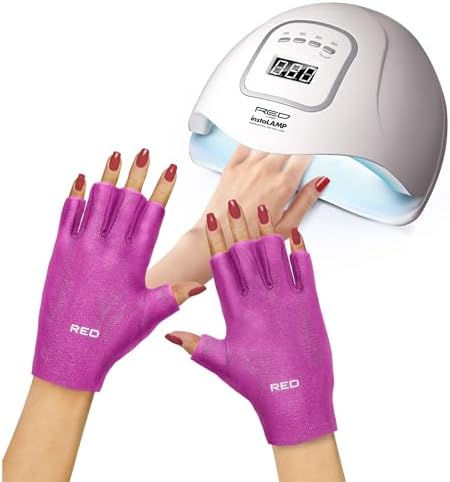 UPF 50+ UV Protection Gloves & instaLAMP Gel Nail Lamp Bundle