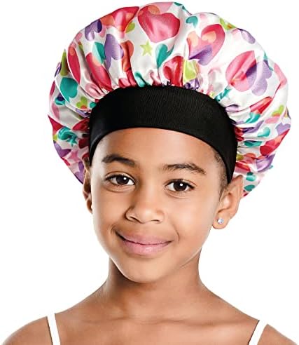 Kids Satin Bonnet Sleep Cap Reversible Hair Bonnet for Boys…