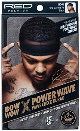 Premium Bowwow X Powerwave Wave Check Premium Durag (Black)