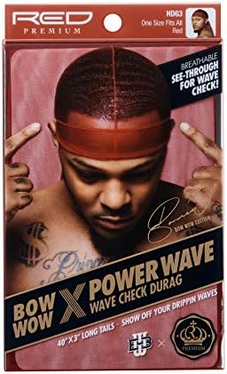 Premium BowWow X Powerwave Wave Check Premium Durag (Red)