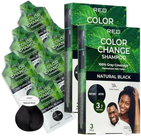 Quick Cover Natural Herbal Color Change Shampoo 3 Pouches (…