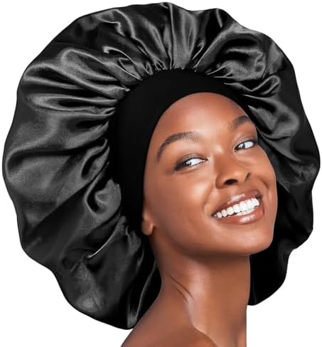 Reversible Silky Satin Hair Cap Hair Bonnet with Wide Edge …