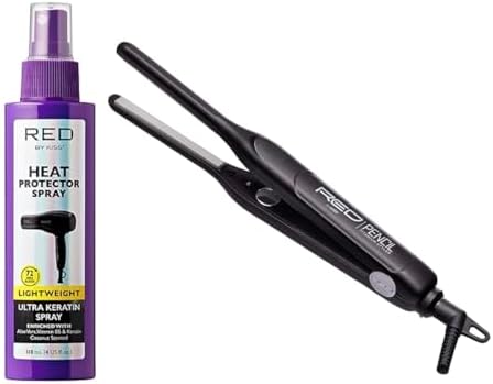 Titanium Pencil Flat Iron & Heat Protector Spray